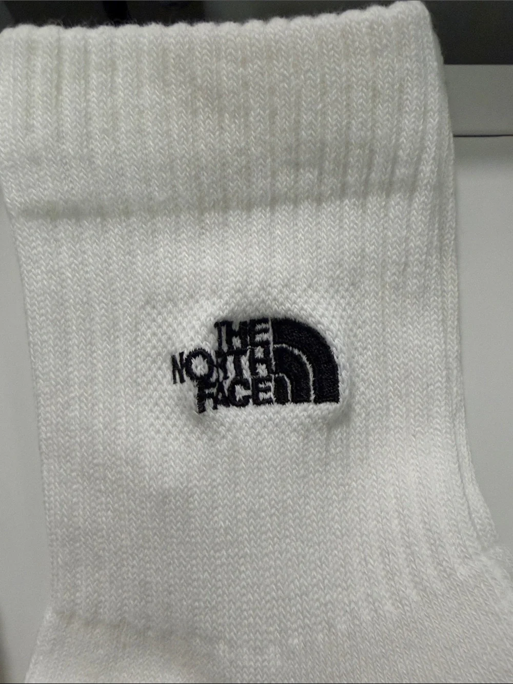 The North Face White Crew Athletic Socks - Black Logo - 3 Pack